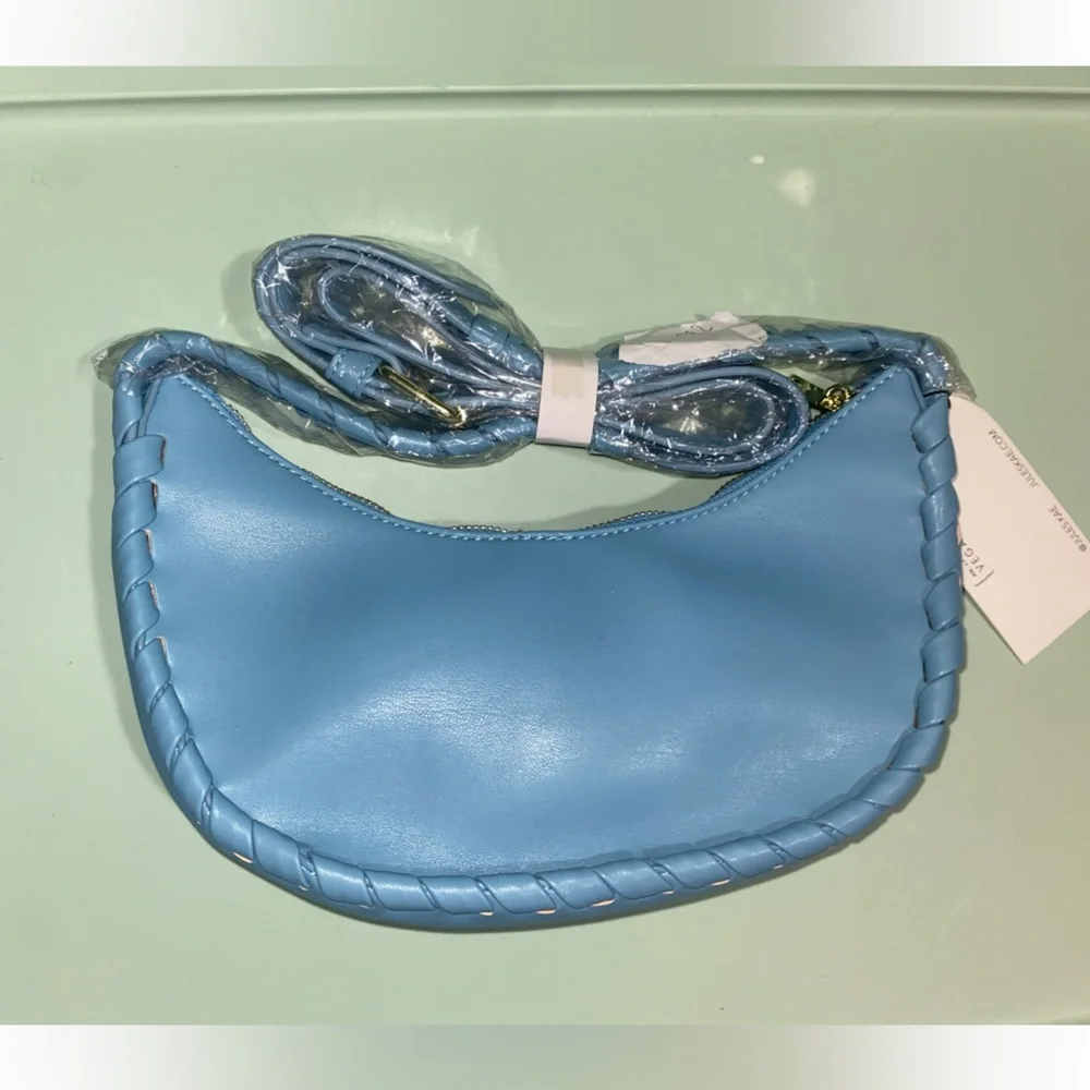 NWT Jules Kae Vegan Leather Whipstitch Hobo Shoulder‎ Bag Gift Stocking Stuffer